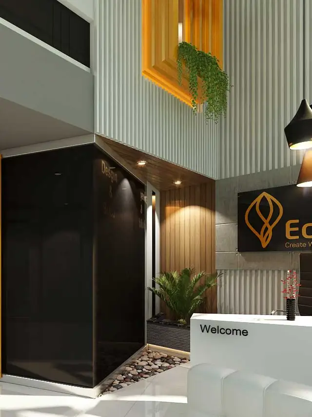 Reception interior designed by Kaswa